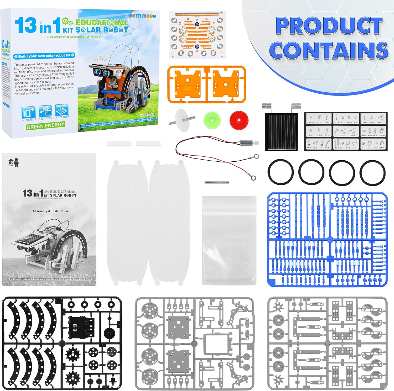 Thumbnail 6 de Bottleboom STEM 13-in-1 Solar Robot Kit for Kids 🤖