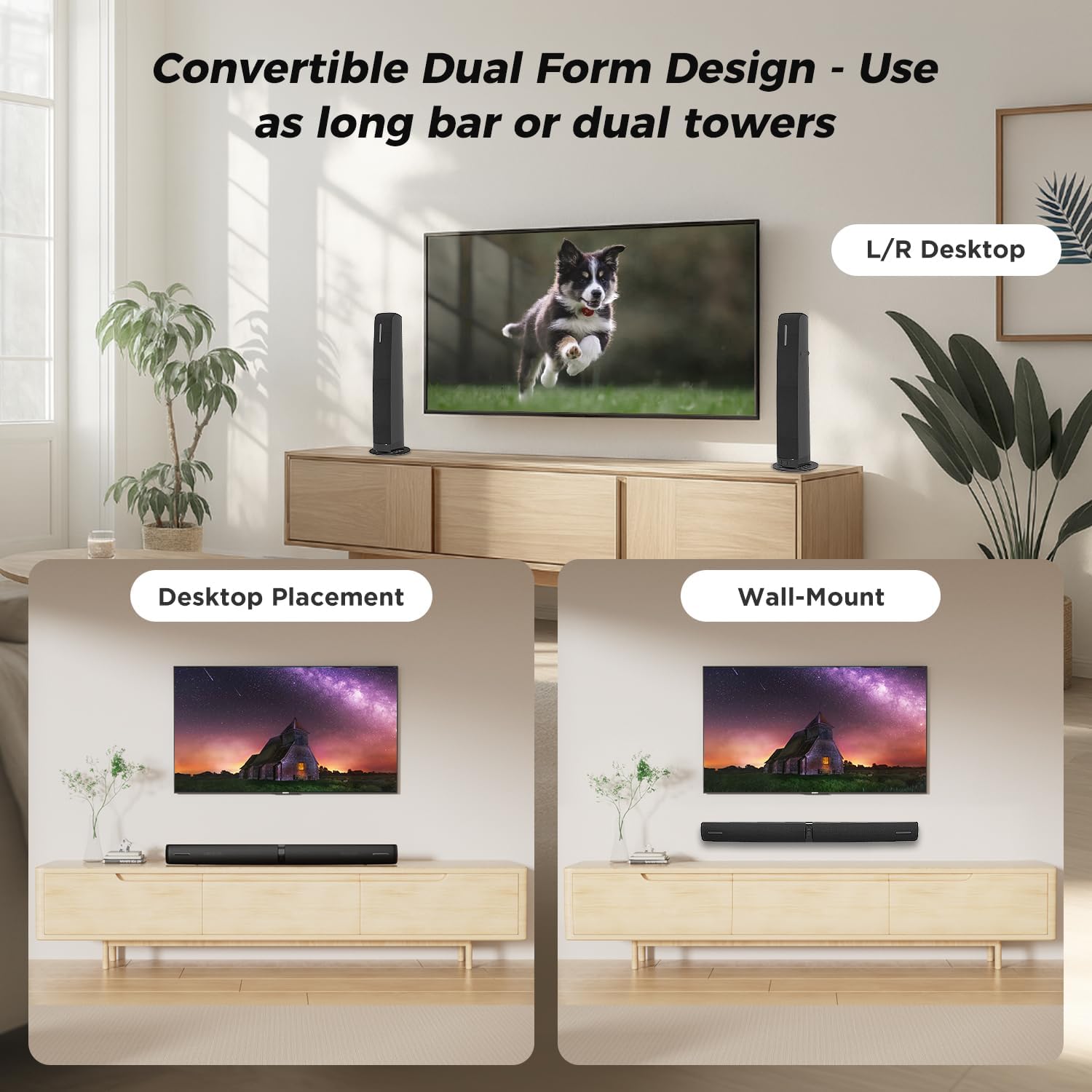 Thumbnail 2 de Soundbar 2‑in‑1 Detachable Tower Speakers with Bluetooth 5.3