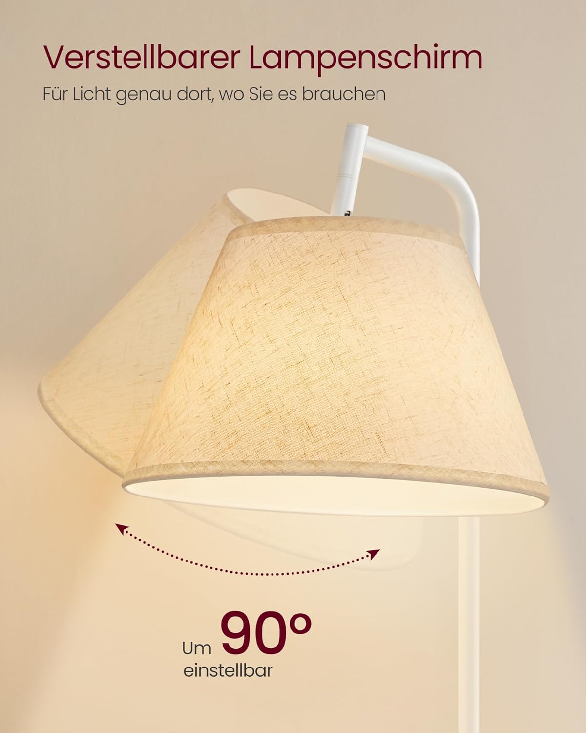 Detalle 2 de VASAGLE Beistelltisch mit Lampe 3-in-1 – Tisch, Lampe und Aufbewahrungskorb, mattweiß LFL004WC04