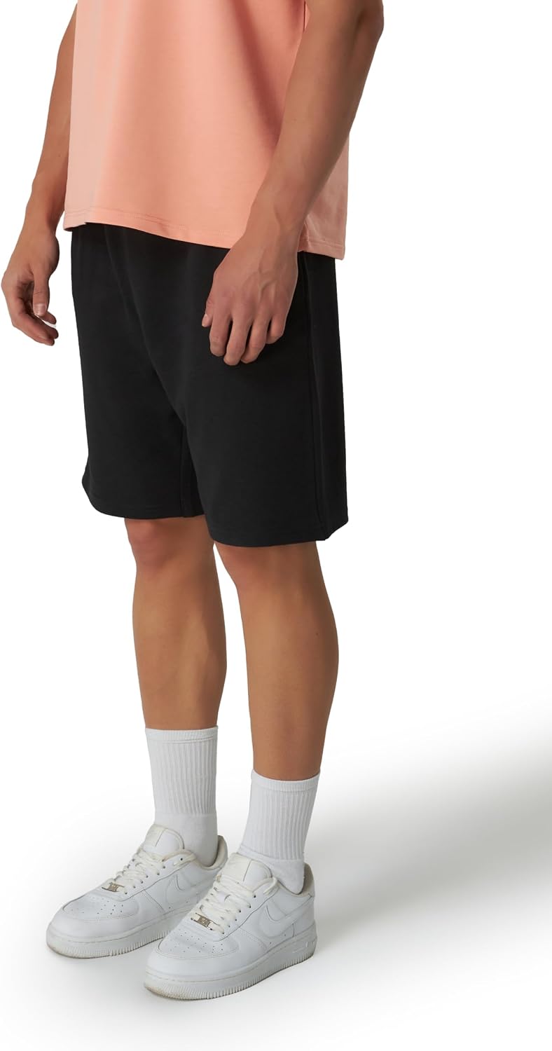 Detalle de ROSS CAMP Sporthose Herren Kurz – kurze Baumwoll-Trainingshose, Schwarz, Regular Fit