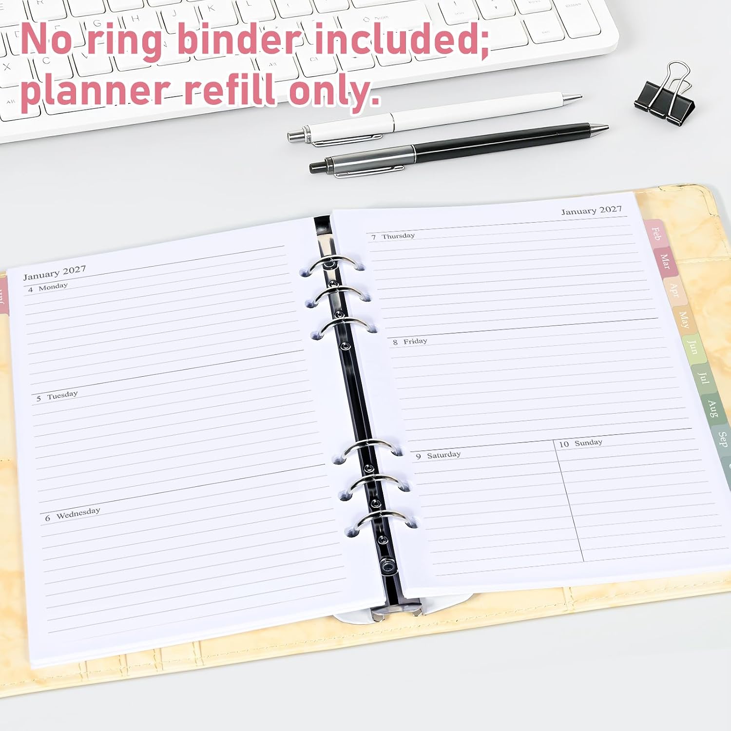 Detalle 2 de Weekly and Monthly Planner Refill, 6-Hole