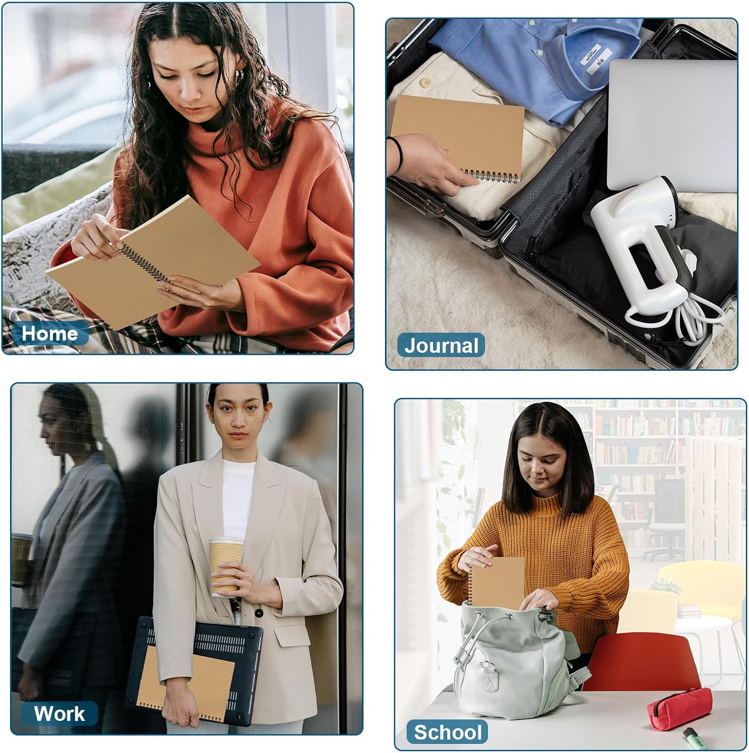 Thumbnail 6 de ZCZN A5 Lined Notebook 12-Pack (Spiral Notebooks) for School, Study & Office Notes