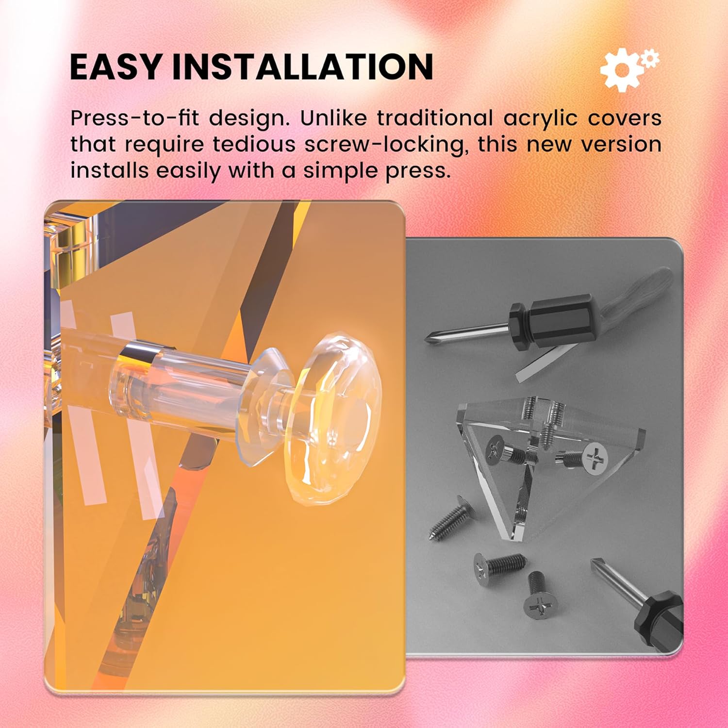 Thumbnail 5 de Clear Orange PlayVital acrylic dustproof cover for Nintendo Switch 2 dock mode