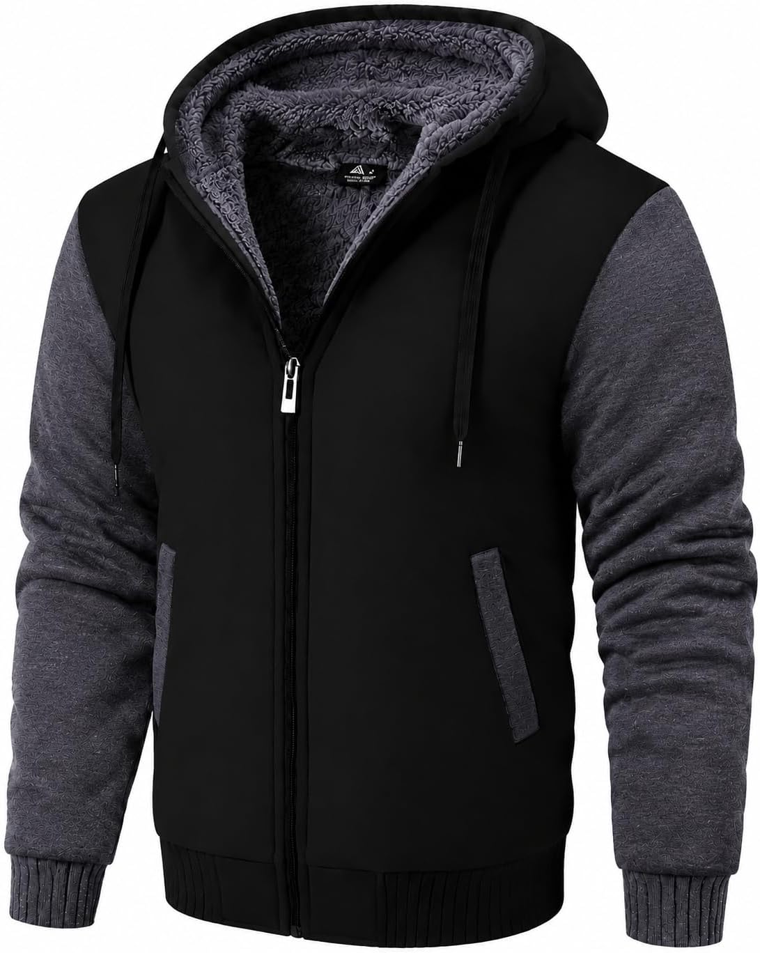 Detalle de ZITY Men's Zip Up Hoodie Heavyweight 1 Jacket