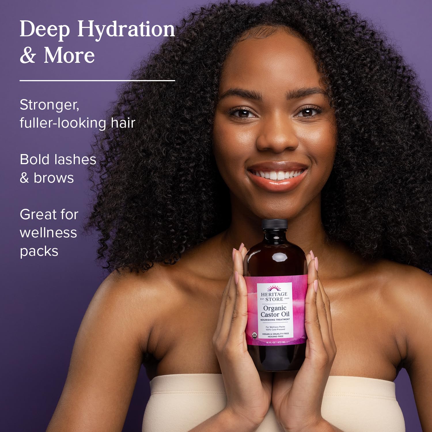 Thumbnail 1 de Heritage Store Organic Castor Oil 32 oz for Hair & Skin