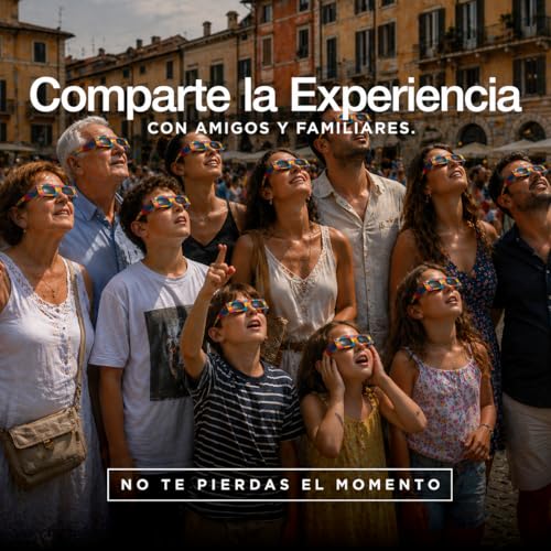 Thumbnail 6 de Medical king: 12 Gafas Eclipse Solar homologadas ISO 12312-2 – Pack de 12 con 2 filtros para smartphone y guía de observación (Eclipse 2026)