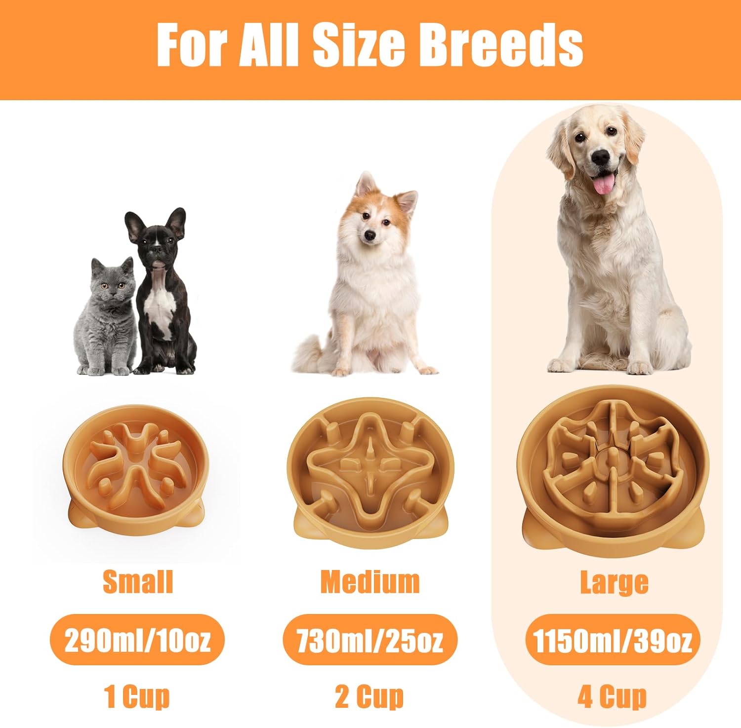 Detalle de Slow Feeder Dog Bowl Large, 27cm – Anti-Choking Puzzle Dish for Healthier Eating
