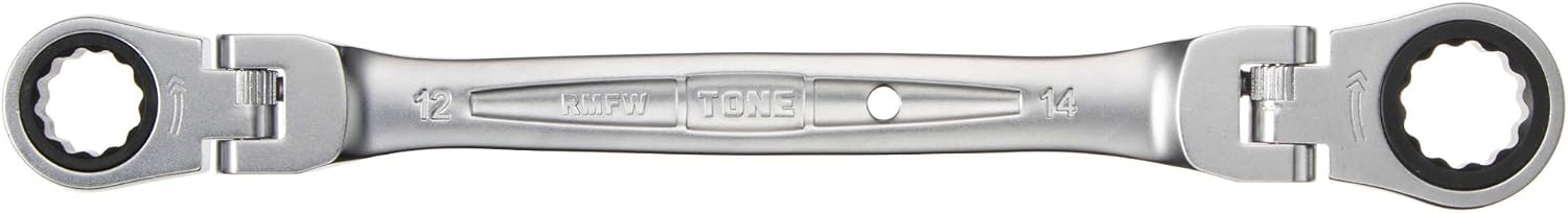Detalle de トネ TONE HPRMFW-1214 両首振ラチェットめがねレンチ 12×14mm・180°角度調整