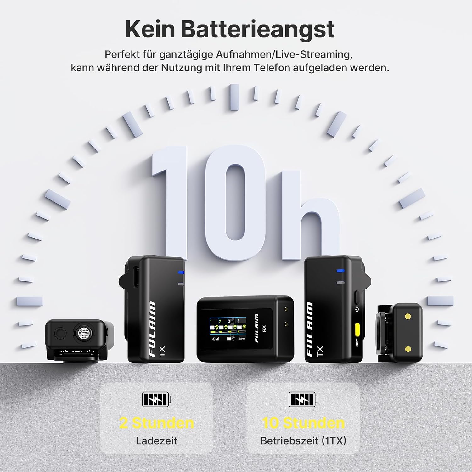 Detalle 2 de FULAIM X6 Lavalier-Mikrofon 4 Sender 1 Empfänger