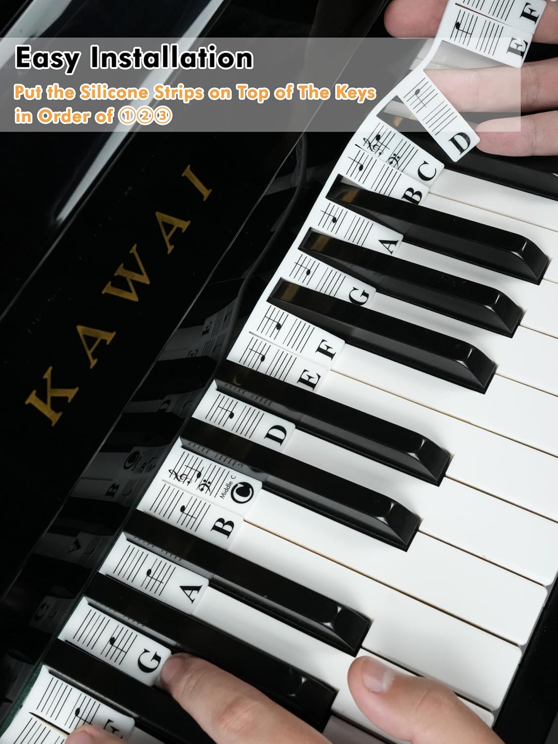 Detalle 2 de YPTSYSYS Piano Key Labels, Silicone