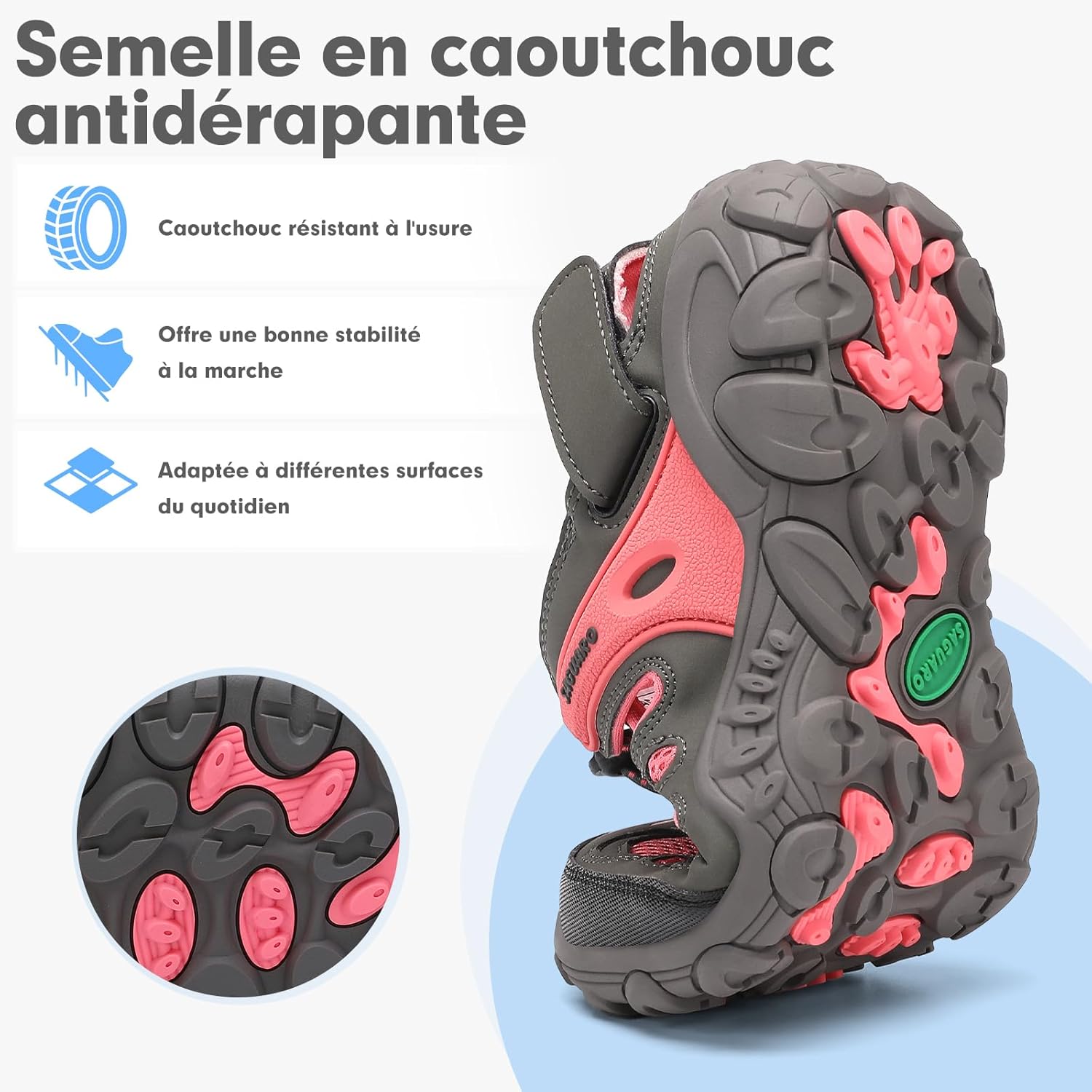 Thumbnail 4 de SAGUARO Homme Femme Sandales Respirantes Antidérapant: sandales de trek dédiées au confort et à la traction