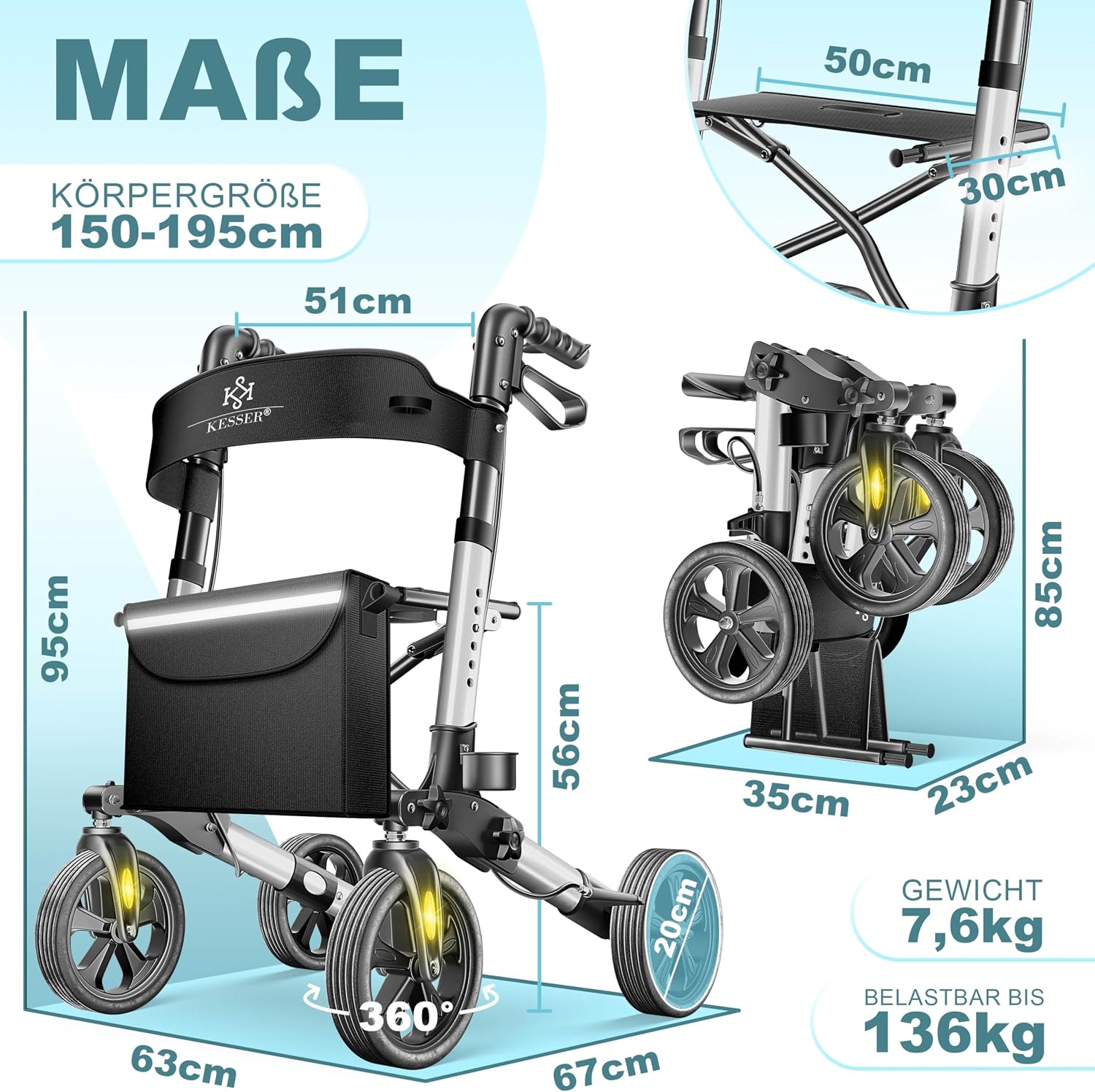 Thumbnail 1 de KESSER Rollator 7,6 kg