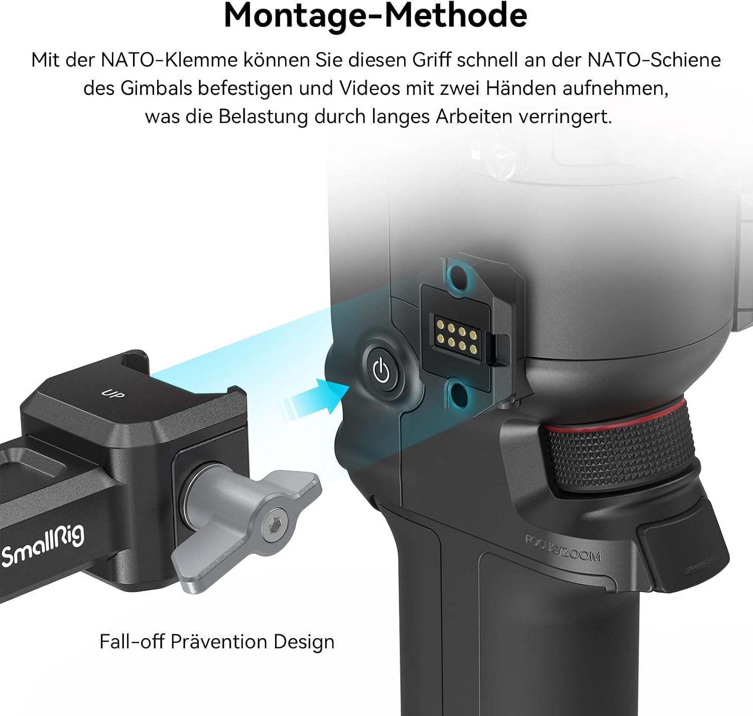 Detalle de SMALLRIG Dual Handgriff 3027 für DJI RS 2/RSC 2/RS 3/RS 3 Pro und RS 4 Pro