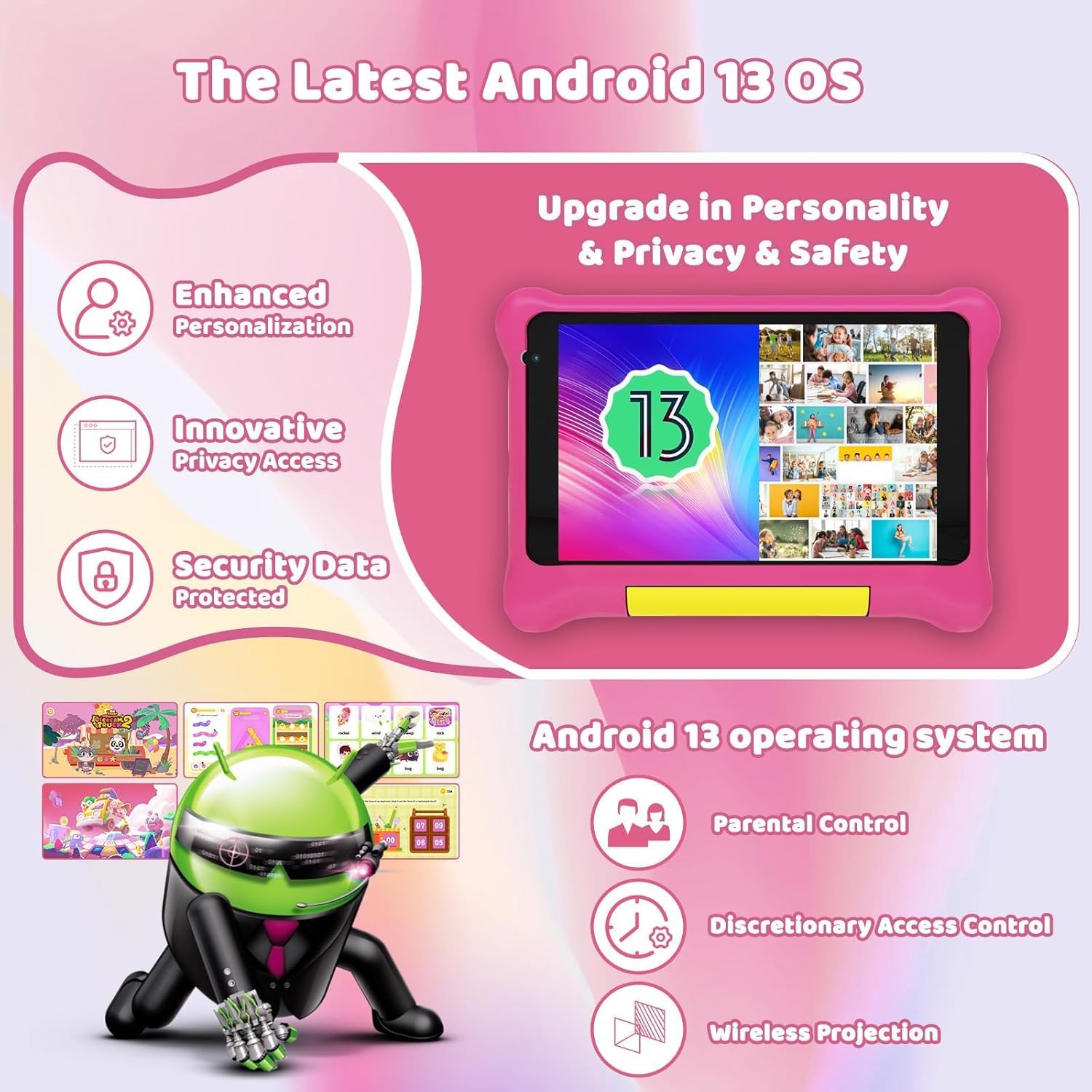 Detalle de Whitedeer Kids Tablet 7 inch Android 13