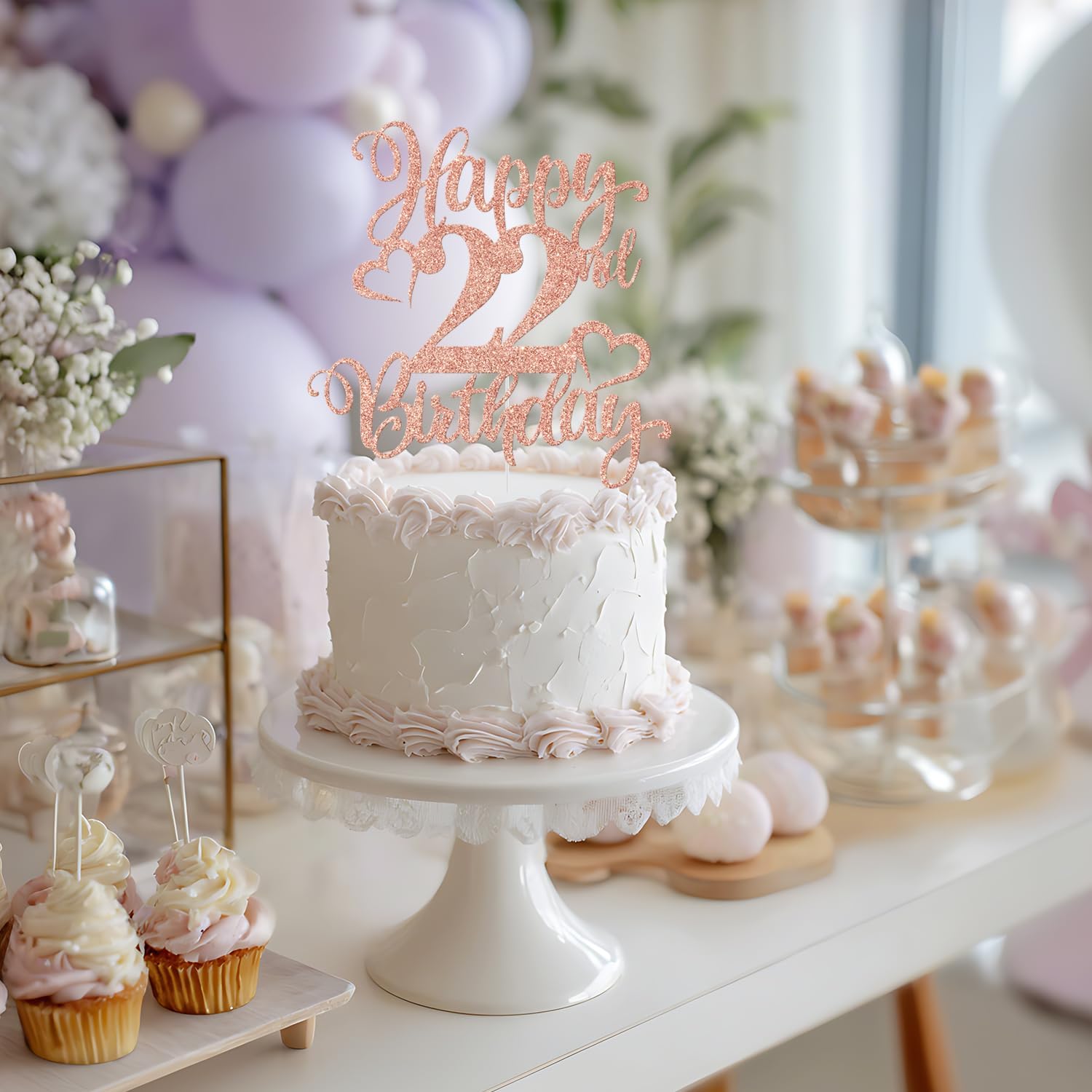 Detalle de 22nd Birthday Cake Topper, Glitter Cardboard