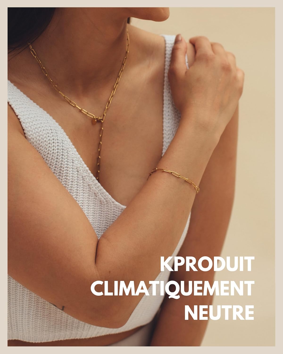Detalle 2 de GD GOOD.designs EST. 2015 Bracelet femme à maillons fins en acier inoxydable, plaqué or 18K (résistant à l’eau) — réglable