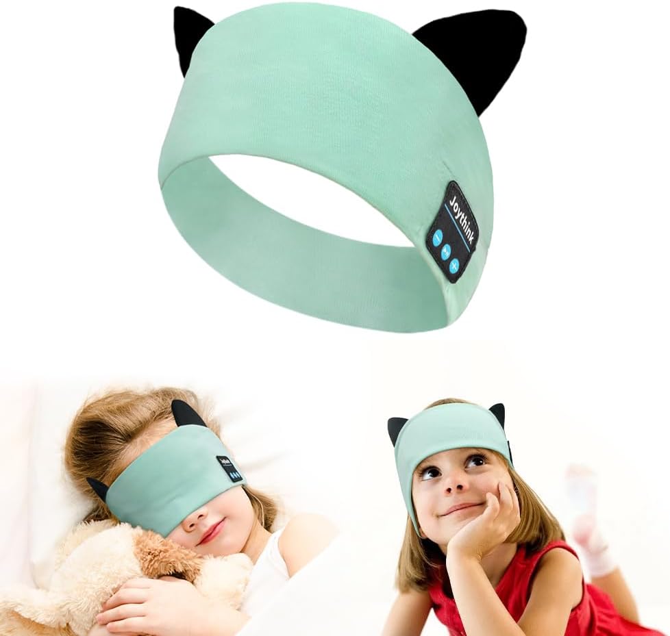 Detalle de Joythink Kids Bluetooth Headband Headphones Sleep Mask: 3-in-1 Comfort for Travel & Study