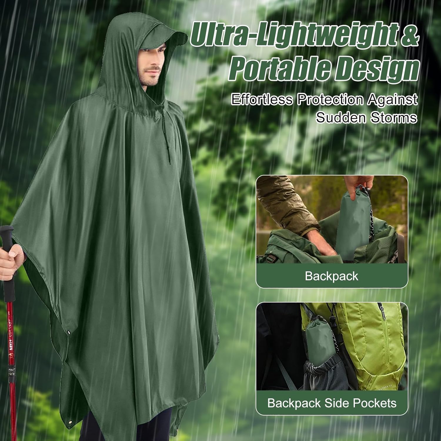 Thumbnail 6 de IBOPUXIU Mantella Antipioggia: leggera, riutilizzabile e versatile per outdoor