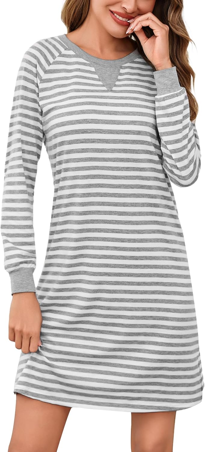 Detalle de Bresdk Camicia da Notte Donna Manica Lunga S-3XL