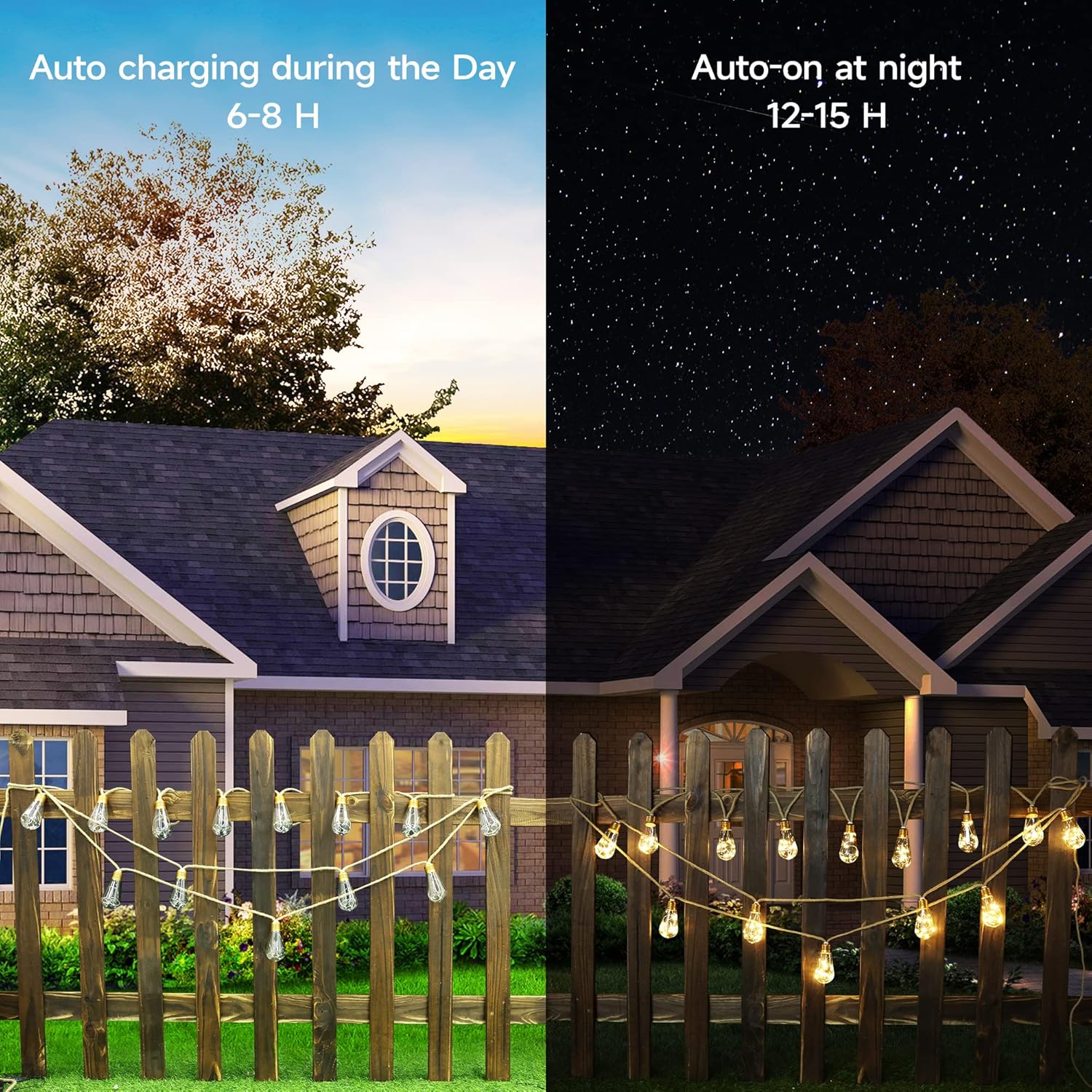 Thumbnail 5 de Geemoo Solar Outdoor Hemp Rope String Lights (8m, 160 LED, IP65) – warm white