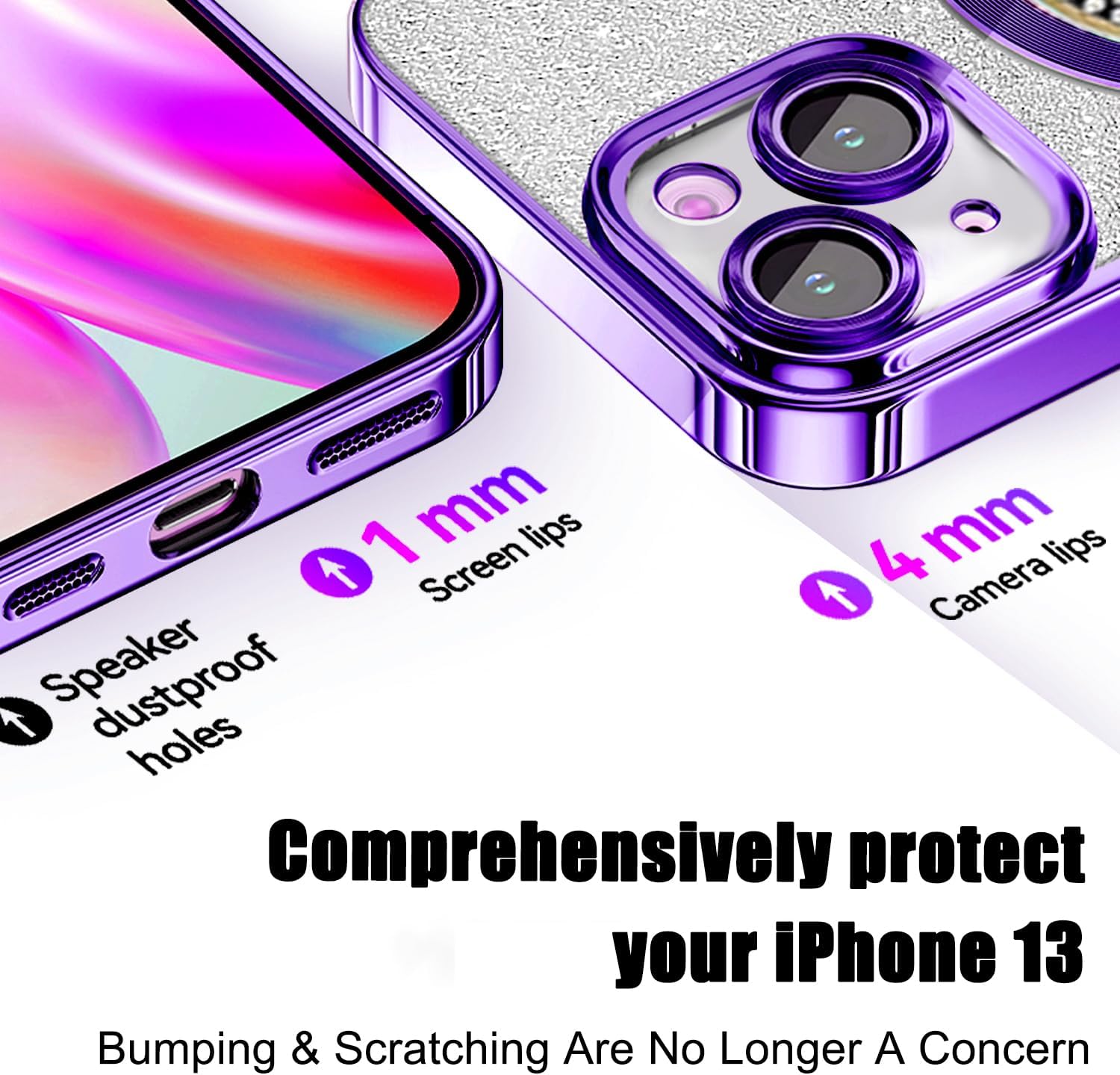 Detalle 2 de iPhone 13 glitter magnetic case