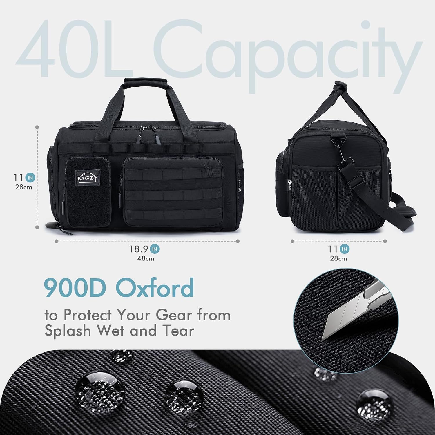 Thumbnail 1 de BAGZY 40L Tactical Travel Bag with Shoe Compartment, 3-in-1 Carrying