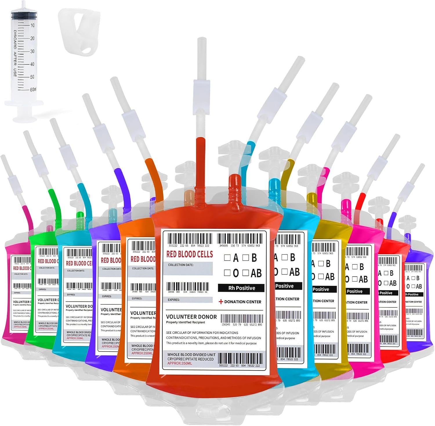 Detalle de leconico Halloween Blood Bags for Drinks, 11-Pack 350 mL PVC Pouches