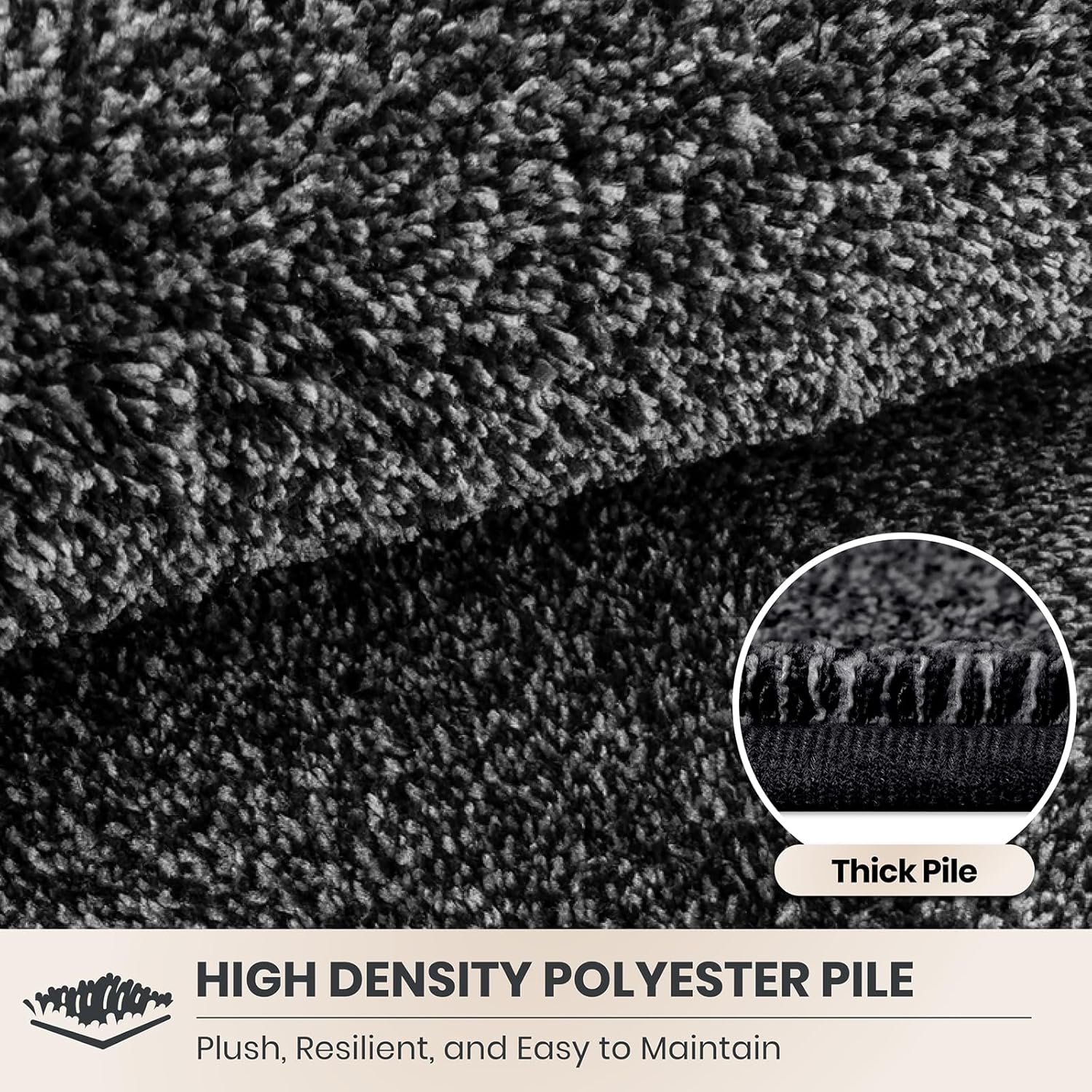 Thumbnail 3 de PURRUGS 36" x 36" Dirt Trapping Indoor Door Mat, Charcoal, Machine Washable