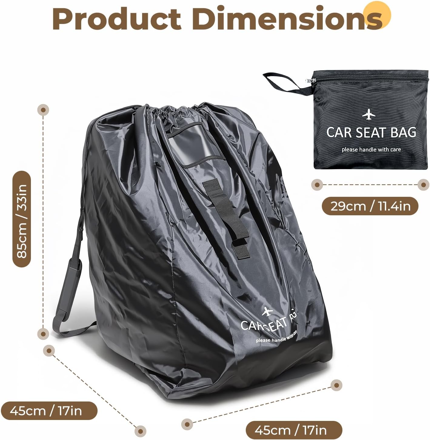 Detalle 2 de MAXRILY Car Seat Travel Bag with Padded Straps