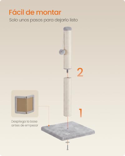 Thumbnail 6 de Feandrea Rascador para Gatos Adultos de Sisal Natural, 84 cm de Alto – Serie Clawfy