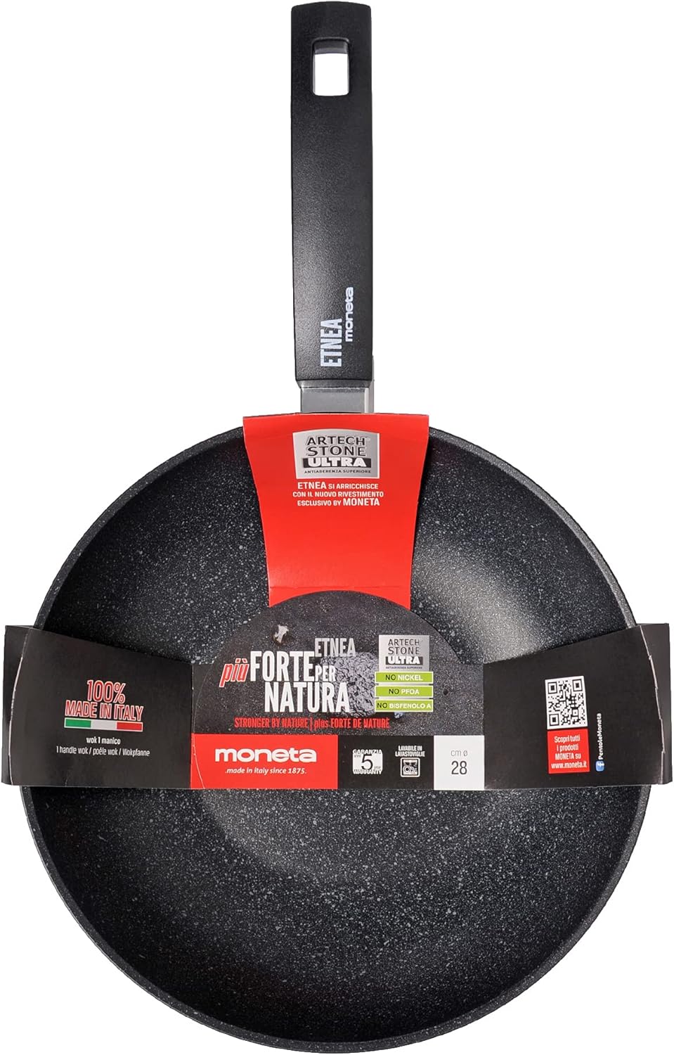 Thumbnail 3 de Wok Moneta Etnea 28 cm in alluminio nero