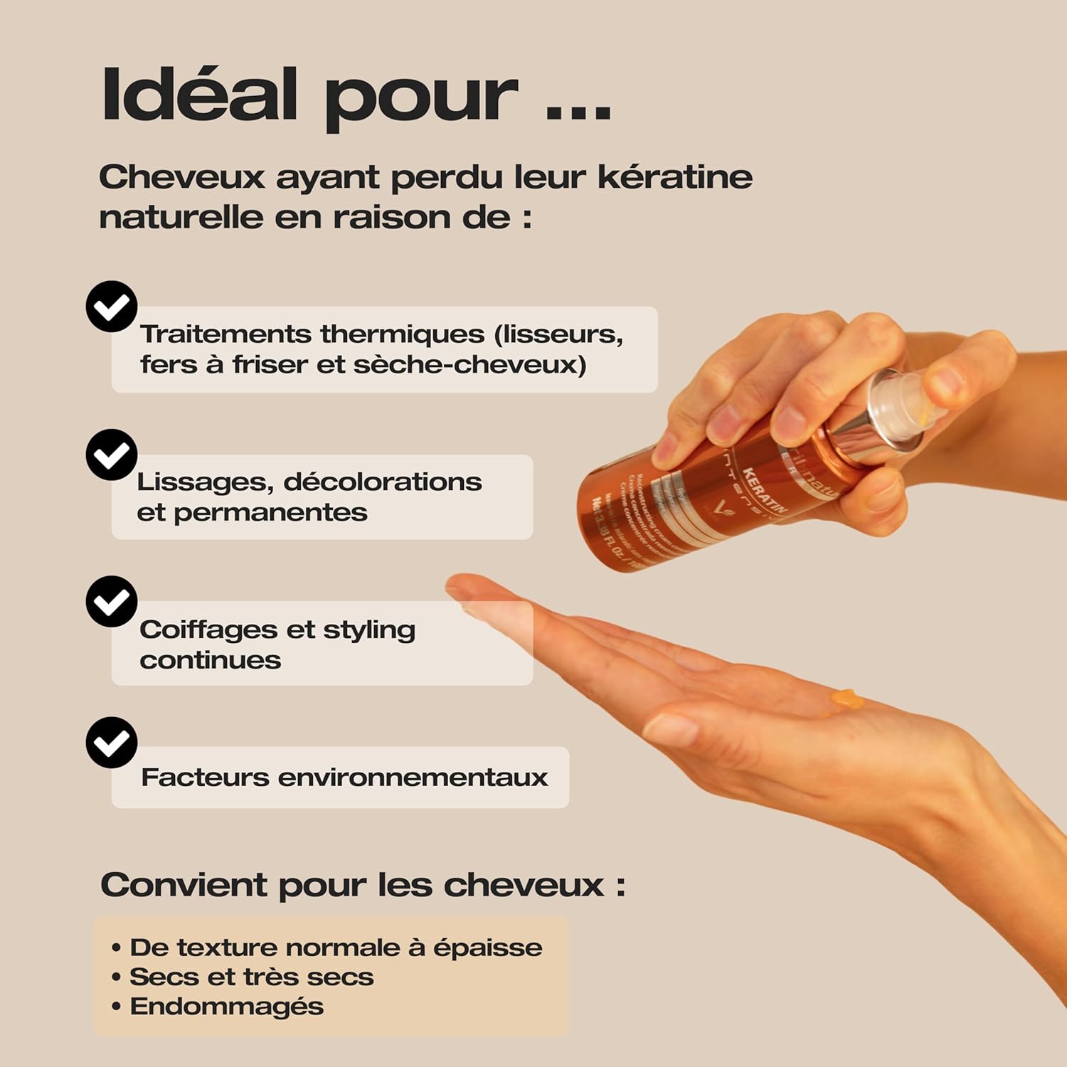 Thumbnail 3 de abril et nature Shampooing Professionnel à la Kératine – Répare & Restructure, cheveux naturels ternes (1000 ml)