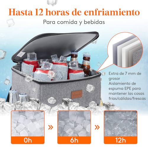 Thumbnail 2 de Lifewit Mochila Nevera 24L (hasta 30 latas) gris: térmica portátil para playa, picnic y trabajo