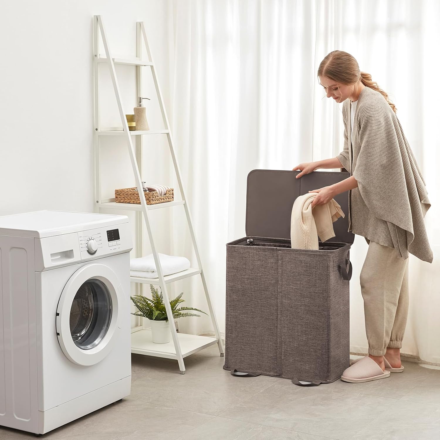 Detalle de Lifewit Double Laundry Hamper 136L