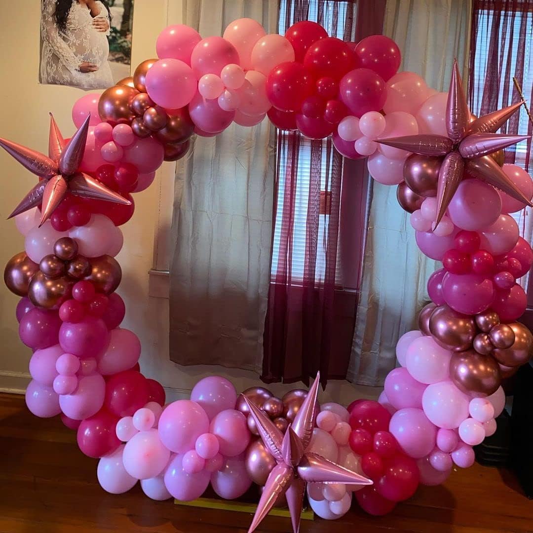 Thumbnail 6 de Kelfara Pink Party Balloons (100 pcs, 12 inch latex) with pink ribbon for birthdays, weddings & graduations