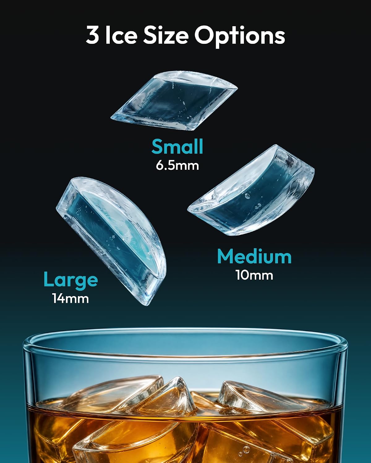 Detalle 2 de EUHOMY IM-LunaArc Countertop Crescent Ice Maker, 16 Cubes in 12 Minutes