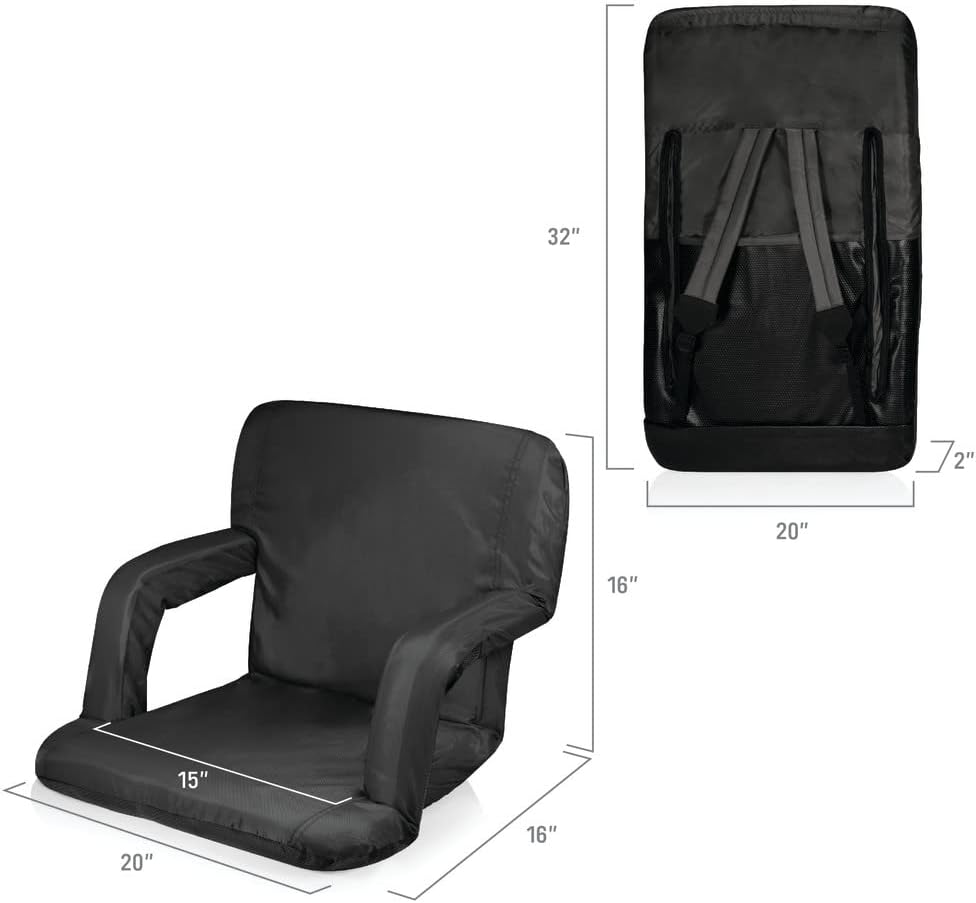 Detalle de Picnic Time NCAA Penn State Nittany Lions Ventura Portable Reclining Seat (Black)