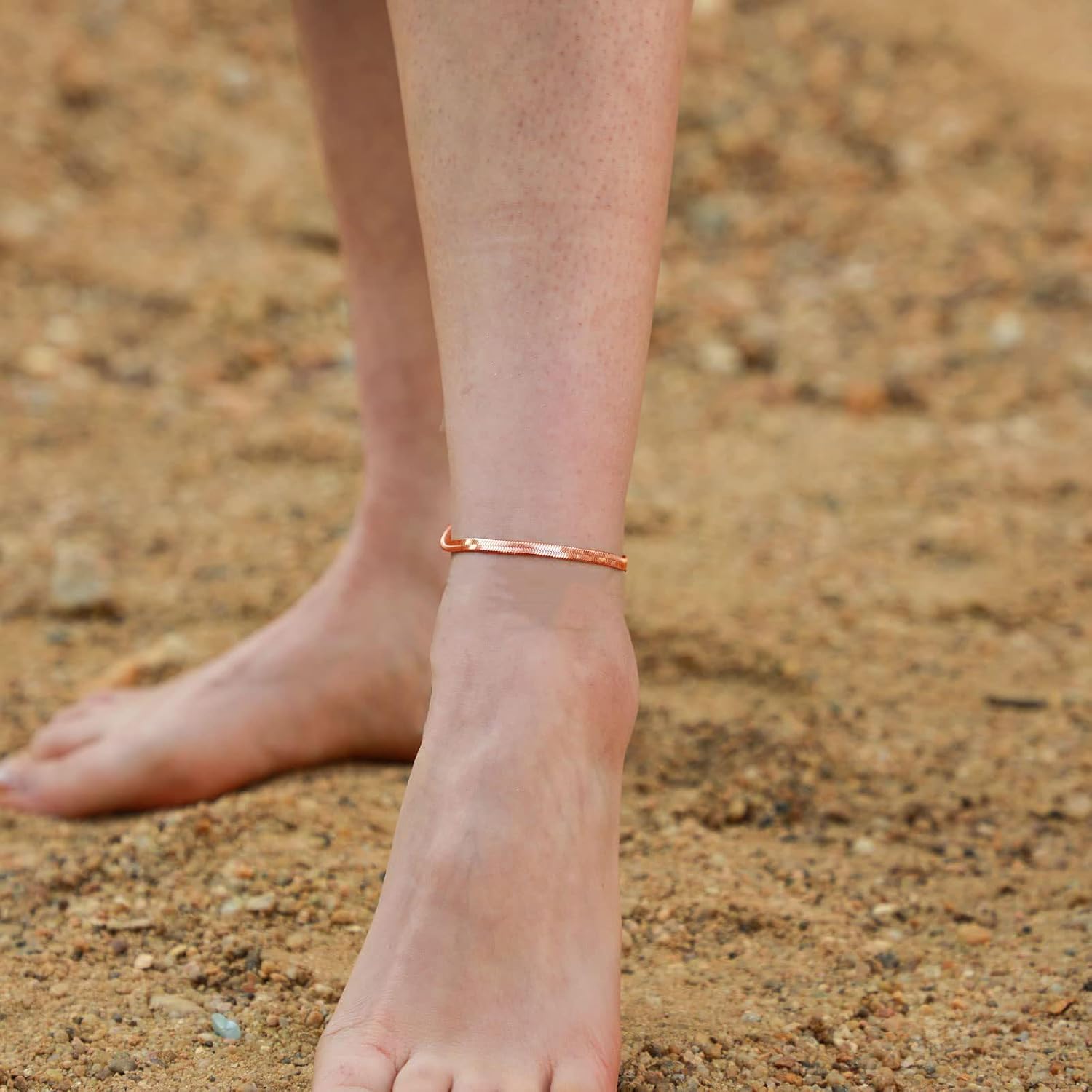 Thumbnail 2 de Loutade Silber Fußkettchen für Damen (21 + 5 cm), verstellbar für Fußgelenk & Strand