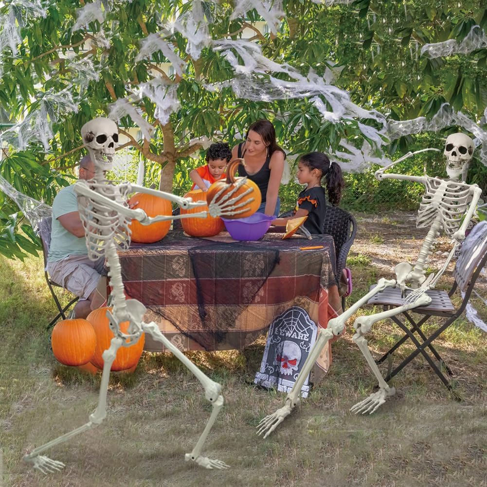 Thumbnail 6 de UMEELR 5.9 FT Poseable Life-Size Skeleton for Halloween Decor