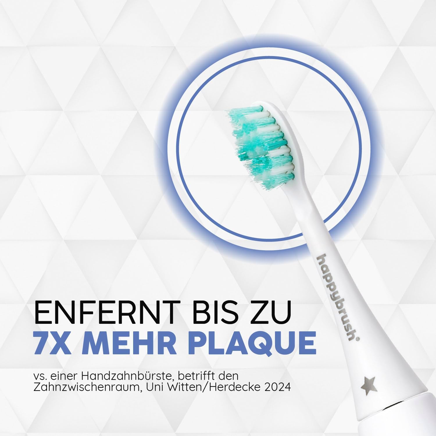 Detalle de happybrush Kids Schallzahnbürste inkl. 3 Aufsteckbürsten – Paw Patrol & Minions Agnes Einhorn-Design