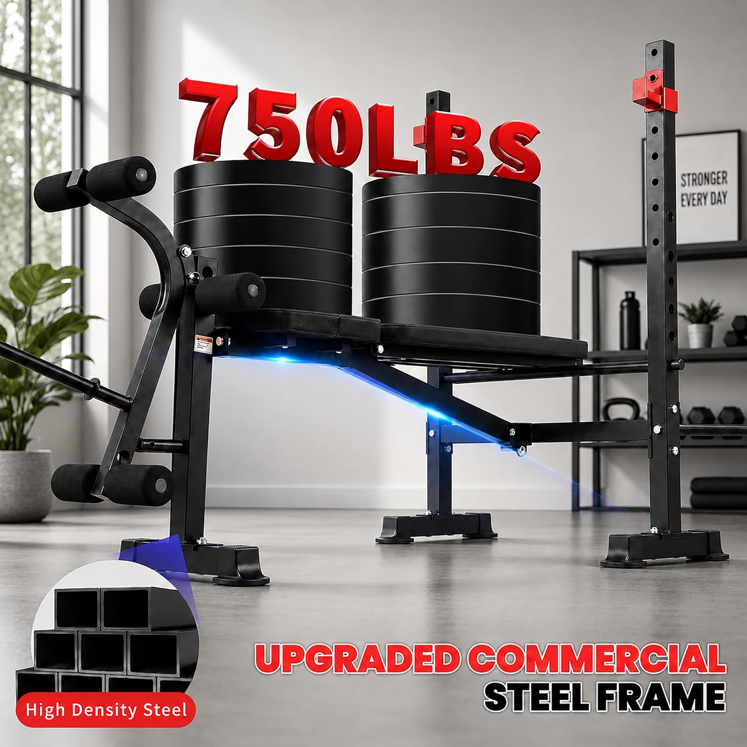 Thumbnail 6 de MAIDOMA 5786R Weight Bench Set with Squat Rack and Folding Leg Developer