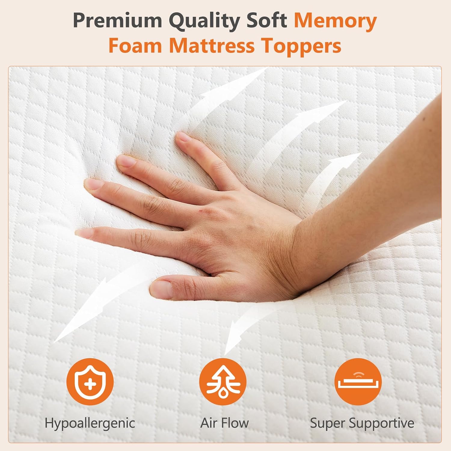 Detalle de Sweetcrispy Memory Foam Mattress Topper King
