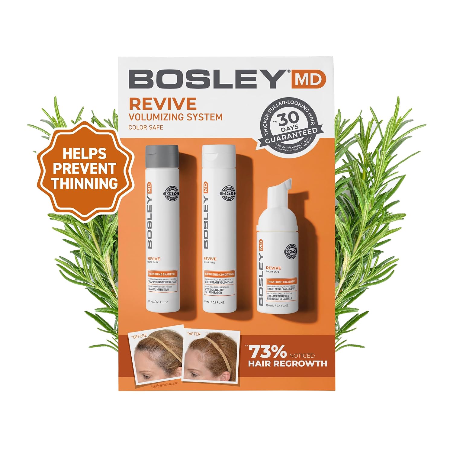 Detalle 2 de BosleyMD BosRevive BP-BRST001 Hair Care Kit for Thinning, Color-Treated Hair