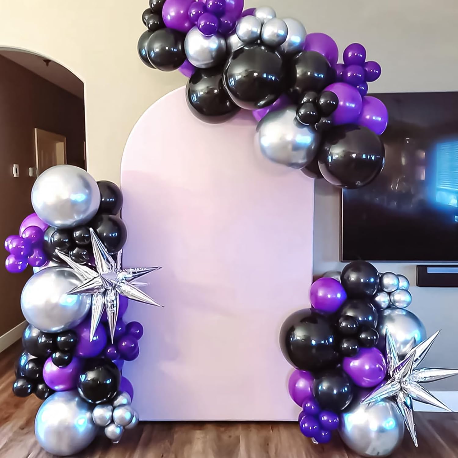 Detalle 2 de rubfac Dark Purple 12-Inch Latex Balloons, 120 Count, with Filling Pump