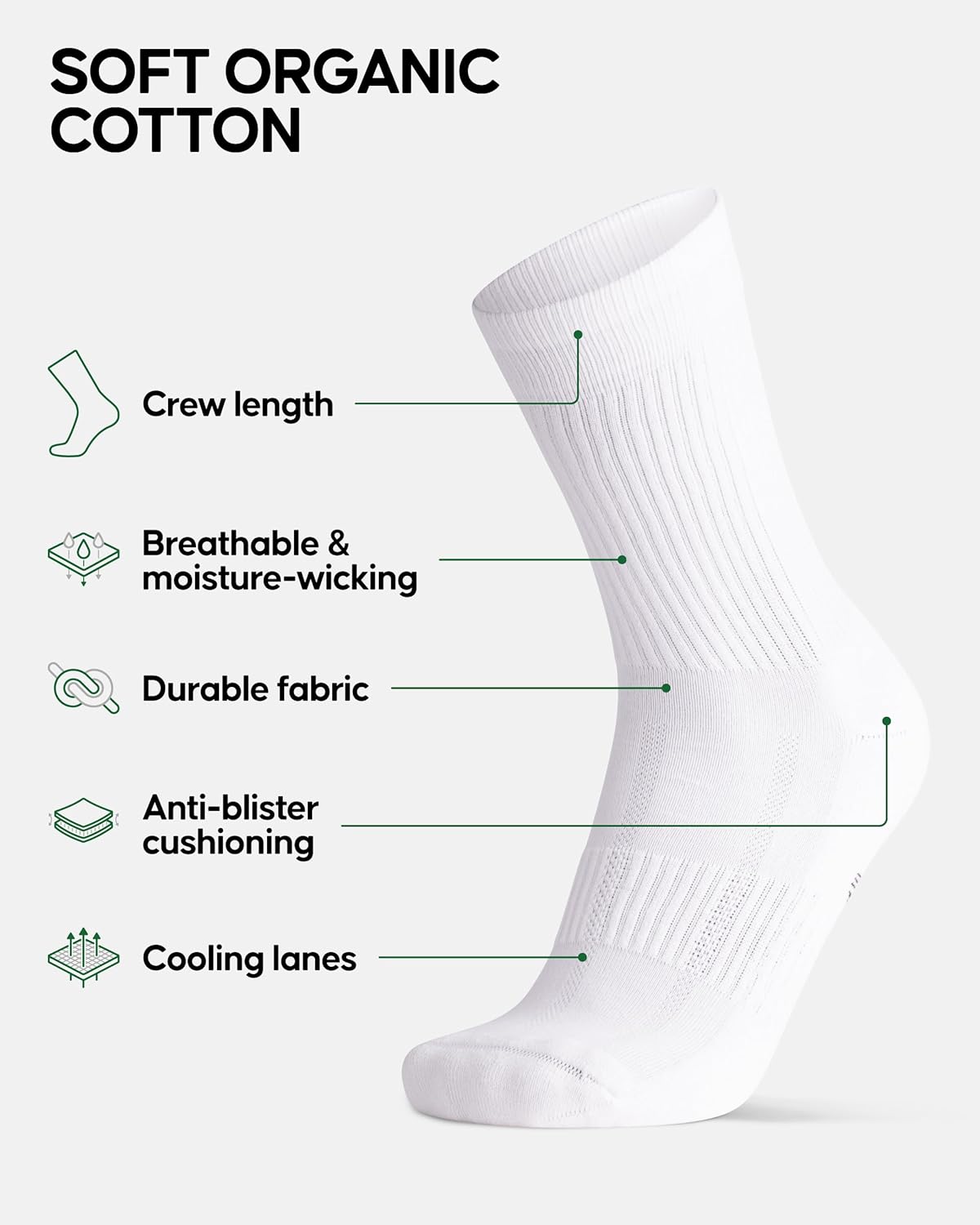 Thumbnail 1 de Danish Endurance tennis crew socks 3 pack