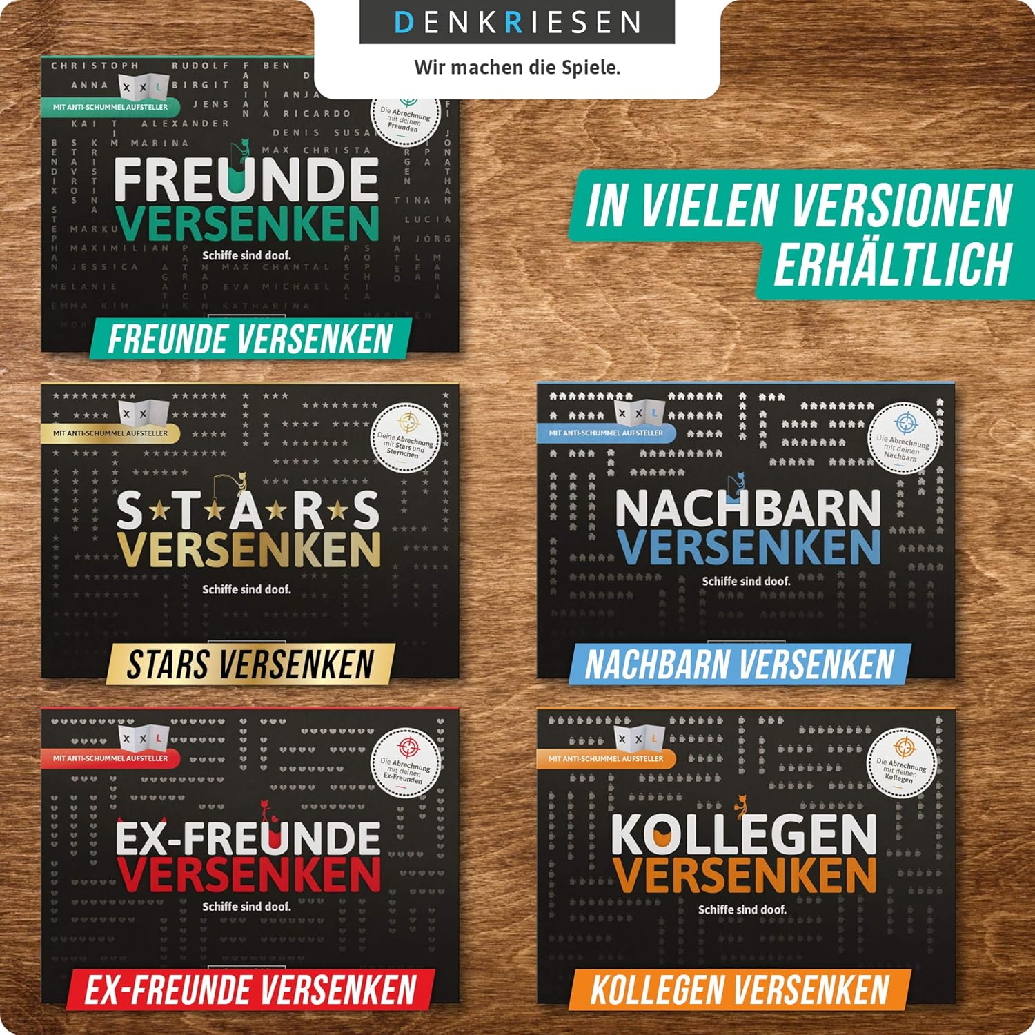 Thumbnail 6 de DENKRIESEN Freunde Versenken® – A5 Spielblock (2 Spieler, Ab 8 Jahren)