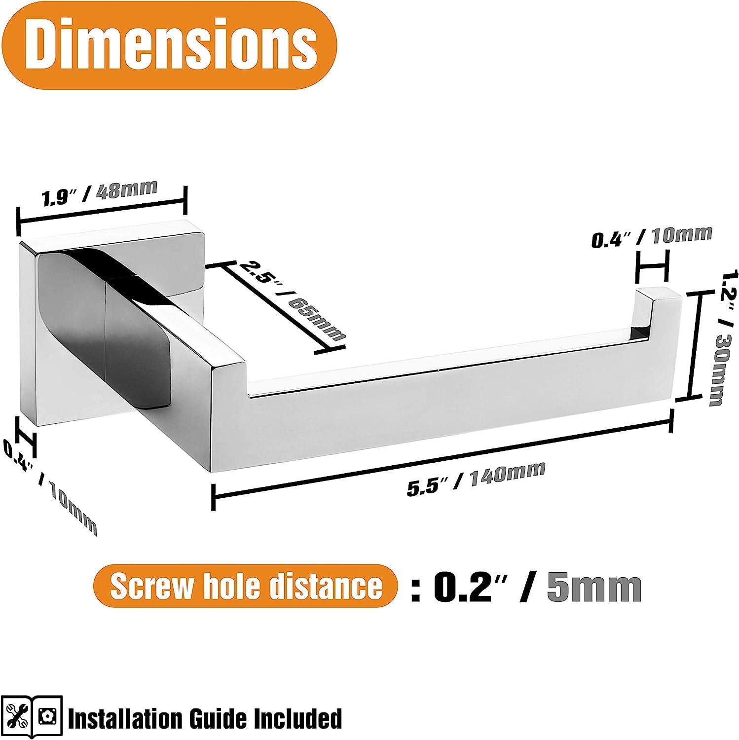 Thumbnail 2 de HITSLAM Chrome Toilet Roll Holder 304