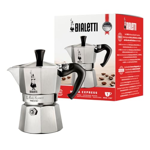Detalle de Bialetti Caffettiera Moka Express 1 Tazza (60 ml) con Manico anti scottatura – Alluminio