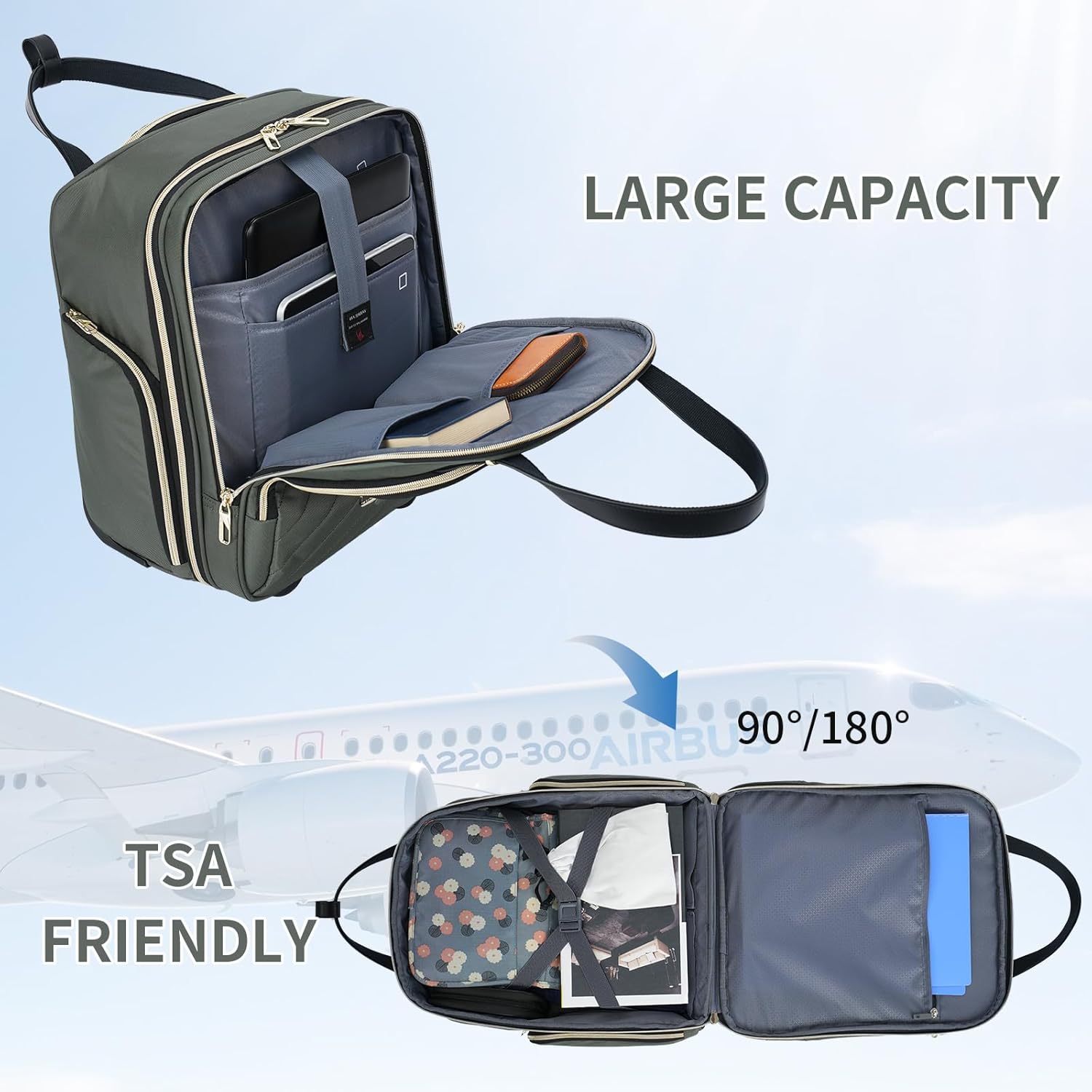 Thumbnail 6 de VANKEAN Rollable Laptop Bag Underseat Travel Backpack with Wheels: A Practical Underseat Roller for Daily Business Trips