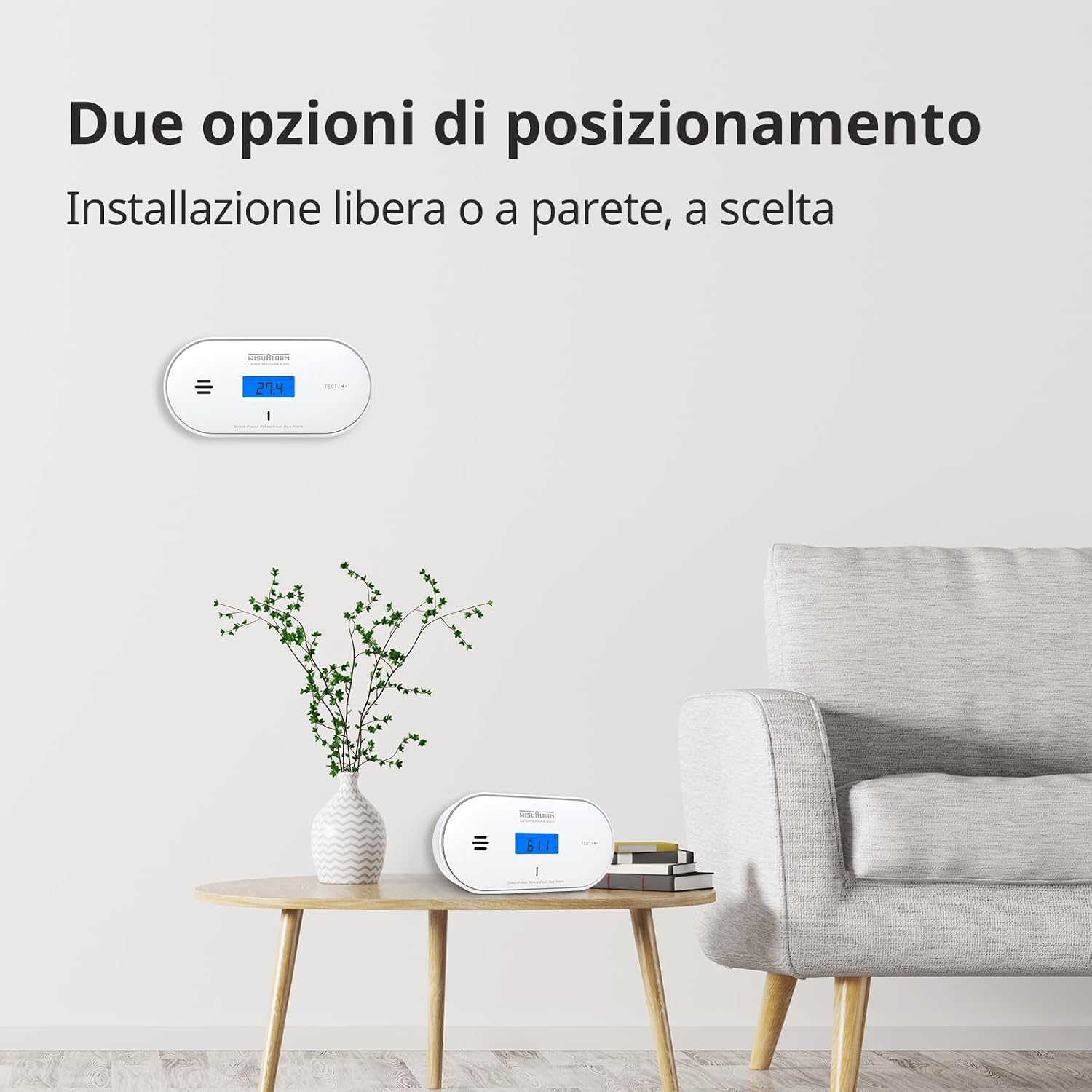 Thumbnail 6 de Rilevatore di monossido di carbonio con batteria sigillata da 10 anni: monitoraggio CO, temperatura e umidità • display LCD
